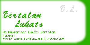 bertalan lukats business card